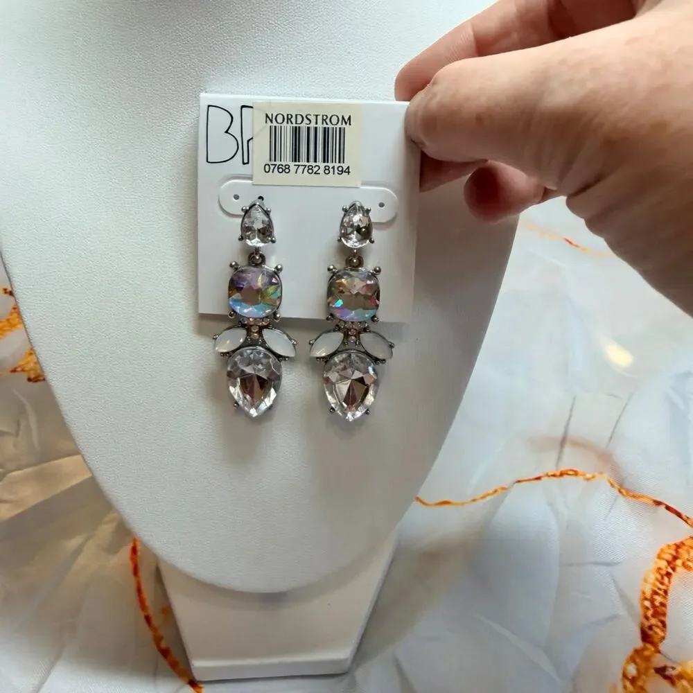 Sparkly Gem Drop Earrings Rhinestone